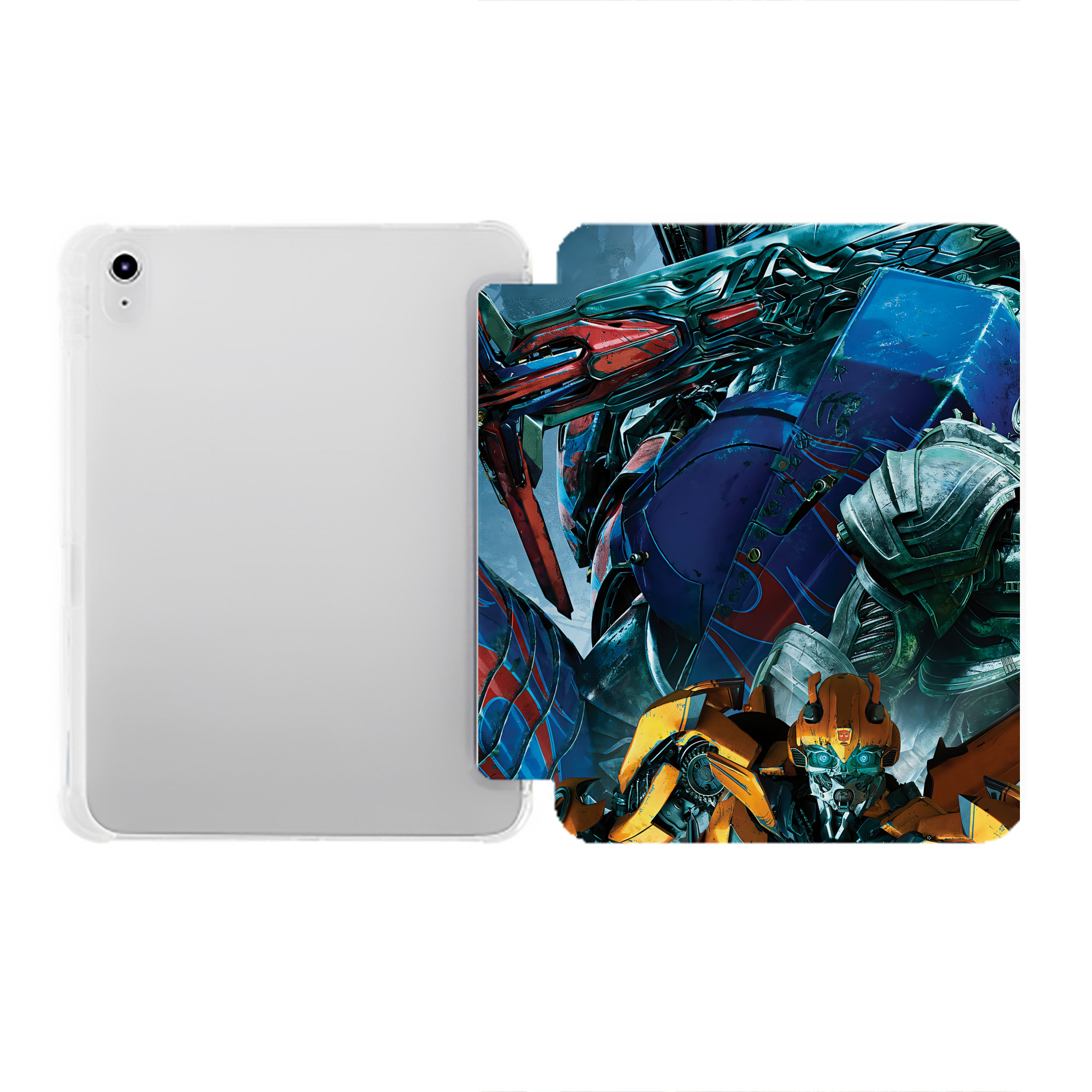 （画像用） Transformers トランスフォーマー IPad ケース ペン収納付き 三つ折りスタンド PUレザー×シリコン 対応機種9.5/10.5/10.9インチ